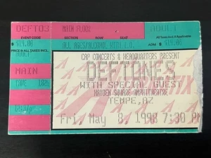 Deftones concert ticket stub 1998 from Arizona Hayden Square Tempe - Picture 1 of 5