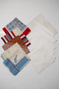 Lot of 12 Vintage Cotton Mens Handkerchiefs Hankies (X) - Picture 1 of 4