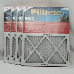 Filtrete Allergen Defense Filter MPR 1000 MERV 11 HVAC 20x25x1 4-Pack NEW - Picture 1 of 7