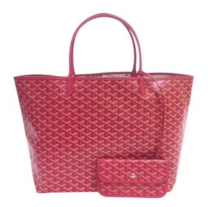 GOYARD Saint Louis GM Tote Bag Pouch Iris Floral Red Reversible Purse Auth New - Picture 1 of 10