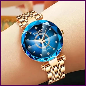 SENO Ocean Star Women Crystal Watch 2025 Top Brand Luxury Rose Gold Women - Picture 1 of 36