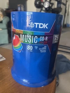 TDK Color Music CD-R 80 min 700 Mo disques vierges enregistrables paquet de 75 neuf scellé - Photo 1/3