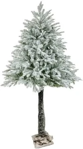 6 Fuß verschneiter halber Sonnenschirm Künstlicher Weihnachtsbaum Faltbar Weihnachtsbaum für Zuhause - Bild 1 von 4