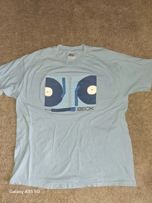Vintage Beck Where's It At Turntable Odelay Shirt 90s XL Blue Album T- Shirt - Image 1 of 4