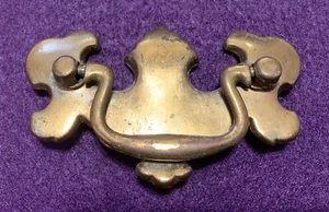 Brass Chippendale Colonial Antique Hardware Drawer Pull 2 1/2” centers Batwing - Picture 1 of 6