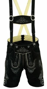 PANTALONES CORTOS DE CUERO GENUINO PARA HOMBRE ALEMANES OKTOBERFEST - Imagen 1 de 5