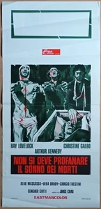 Let Sleeping Corpses Lie ORIGINAL Italian Locandina '74 POSTER Cult gore Zombie - Picture 1 of 2
