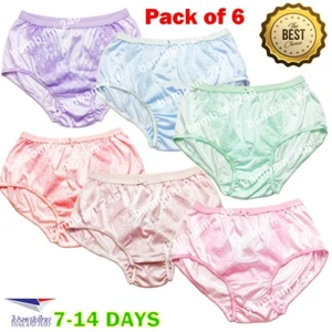 6x Vintage Silky Nylon Underwear Granny Panties Size L Women’s Lace Transparent - Picture 1 of 8