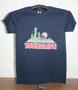 YOUNGLIFE T-Shirt Weihnachtslicht Kaktus in der Wüste Small, blau - Bild 1 von 5