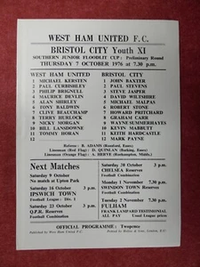 WHU v BRISTOL CITY | 1976/1977 | COPA SJFC PRELIMINAR. | 7 OCT 1976 | UK FREEPOST - Imagen 1 de 2