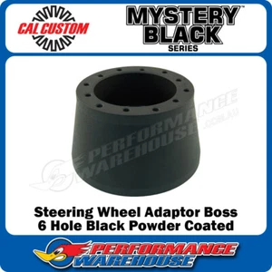 6 Hole Steering Wheel Adaptor/Boss, GM/Chev Spline 1967-94 Black Aluminium - Picture 1 of 3