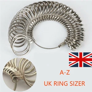 RING SIZE MEASURE UK FINGER SIZER GAUGE FOR MEN WOMEN SIZES A-Z REUSABLE New - Picture 1 of 11
