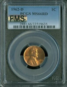 1962 D LINCOLN CENT PCGS MAC MS66 CHERRY RED FMS 2ND FINEST REGISTRY RARE * - Picture 1 of 6