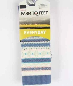 Farm to Feet Socks Hamilton Crew USA Merino Medium 7-9.5 Everyday Fair Isle - Picture 1 of 5