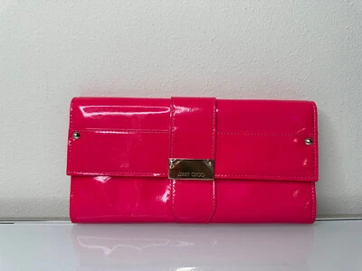 Cartera continental Jimmy Choo charol rosa Foto 1 de 4