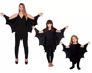 Gothic Vampire Bat Wings Costume Cape Fancy Dress Adult Kids Halloween Outfit UK - Picture 1 of 33