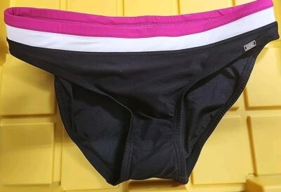 Parte inferior de bikini Jag negra rosa y blanca a rayas talla pequeña (A1) nueva con etiquetas Foto 1 de 4