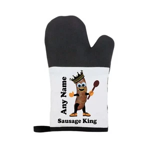 Personalised Sausage King Rubber/Canvas Material Oven Mitt/Glove Christmas - Picture 1 of 3