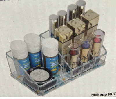 NEW Sorbus Mini Beauty Cosmetic Organizer Case 9 Compartments Acrylic Fabfitfun - Изображение 1 из 3