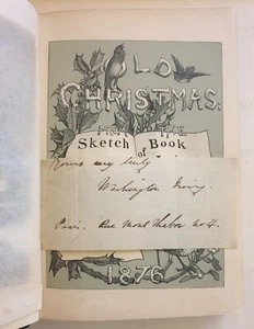 WASHINGTON IRVING Old Christmas (1876) With Hand-Signed Fragment - Picture 1 of 5