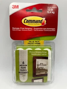 3M Command Picture Hanging Strips Medium Holds 12 lbs 6-pk - Picture 1 of 4
