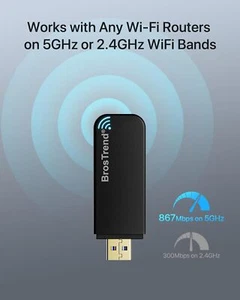 BrosTrend Linux USB WiFi Adapter AC1200 Supports Ubuntu, Mint, Kali, MATE, Pi - Bild 1 von 9