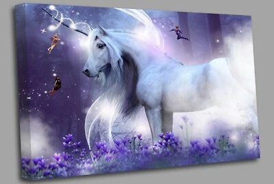 Purple Unicorn Magic Canvas  Canvas Wall Art Picture Print - Image 1 of 4
