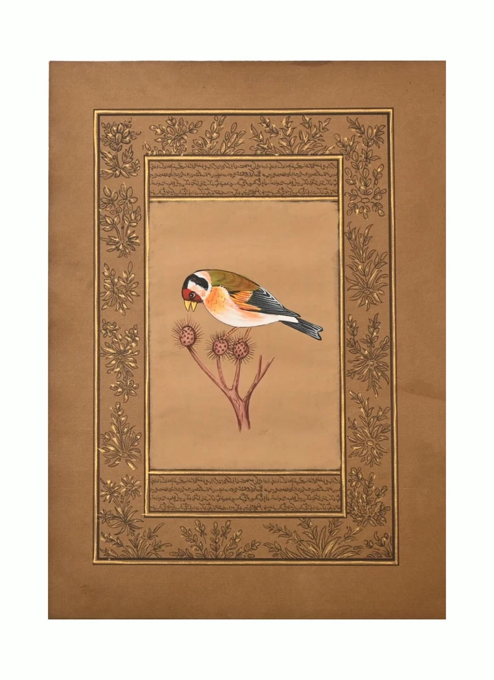 Petite peinture miniature oiseau coloré fait main 8 x 5,75 po "PN13360" - Photo 1/1