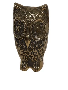 Vintage Brass OWL Decoration 3.5" Tall, MCM Decorative, Solid Brass - Picture 1 of 6