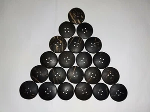 Pkg of 10 SMALL 4-hole Real Coconut Shell Buttons 25mm accessories sewing - Picture 1 of 3