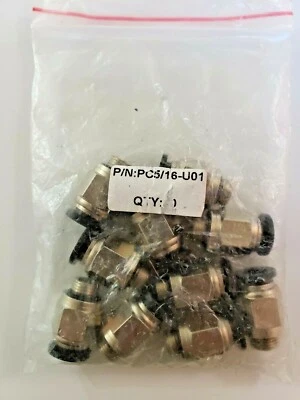  Qty 10 Conek PC5/16-U01  Male Straight Fitting 5/16 tube push to connect - Image 1 of 3
