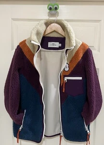 COACH Striped Sherpa Multicolor Jacket C0763 NWT Woman’s Size X-small - Picture 1 of 5