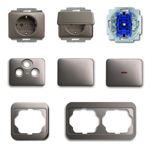 Busch Jäger Alpha Nea® platin (20) - Rahmen Schalter Wippen Steckdose -Auswahl - Bild 1 von 1