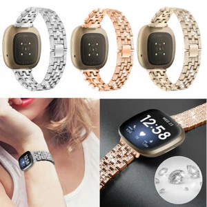 Rhinestone Bling Watch Band Metal Wristband for Fitbit Versa 3 / fitbit Sense - Picture 1 of 15