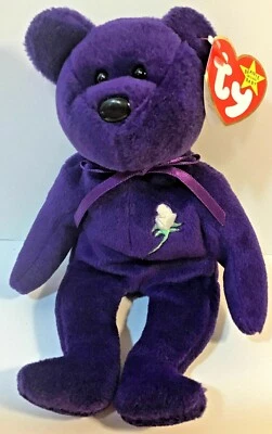 戴安娜王妃豆豆娃熊 1997 年原装中国制造完好 — 第 1/4 张图片