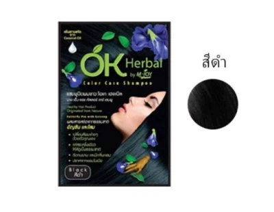 12x30 мл изменение цвета волос OK травяной краситель уход шампунь здоровый женьшень черный - Изображение 1 из 4