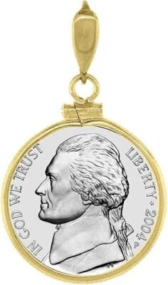 Gold Filled Nickel Bezel Screw Top 21 mm Coin Edge 5 Cent Coin NOT Included - Image 1 of 4