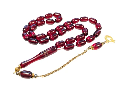 Vergoldete 925 Silber Quaste verziert Türkische Gebetsperlen, SIKMA Tesbih 699 - Bild 1 von 4