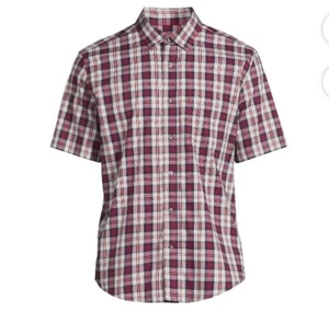 😃George size XL Short Sleeve Men Button Front Shirt W/pocket New With Tag - Picture 1 of 18