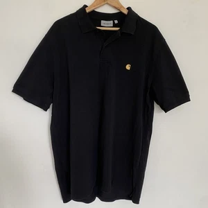 Carhartt WIP Work in Progress Chase Black Short Sleave Polo Shirt Size XL - Picture 1 of 4