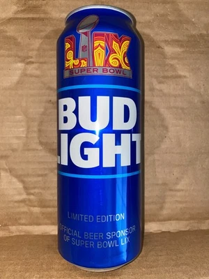 Пустая банка Bud Light Superbowl New Orleans 2025 25 унций 881149 шт 1 шт. - Изображение 1 из 2