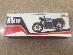 Kit Modelo Plástico Vintage Motocicleta LINDBERG BMW 750cc #1221 Nuevo y Precintado Nuevo de Lote Antiguo - Imagen 1 de 4