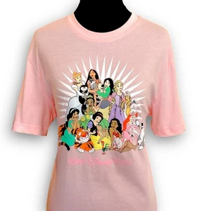 2025 Disney Parks T-Shirt WDW Princess Pets Sidekicks Adult S M L XL Pink New - Picture 1 of 31