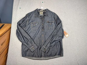 Wrangler Jeanshemd Herren XL Indigo Blau Pearl Snap Regular Fit Western - Bild 1 von 10
