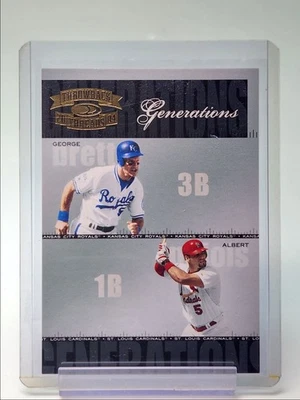 GEORGE BRETT ALBERT PUJOLS 2004 DONRUSS THROWBACK GENERATIONS /1500 Q5476 - Image 1 of 2