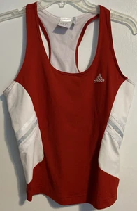 Camiseta sin mangas Adidas Clima365 talla M roja blanca atlética fitness corredor espalda sujetador forro - Imagen 1 de 20