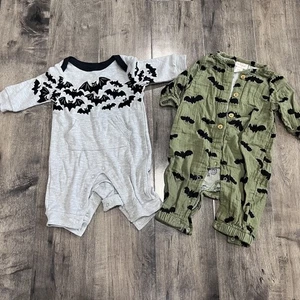 Halloween 2 BAT ROMPER Outfits  0-3 MONTHS - Picture 1 of 6
