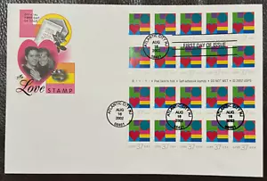 #3658a FDC Artcraft "LOVE STAMP" Booklet Pane 37 cents, complete - Picture 1 of 2