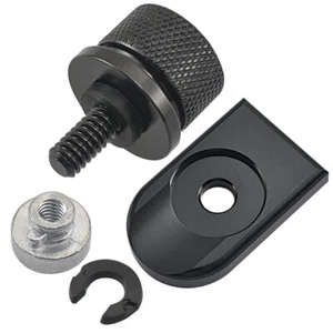 Rear Seat Knurled Bolt Screw Tab Knob Cover Nut Mount Black Fit For Harley Dyna - Picture 1 of 14