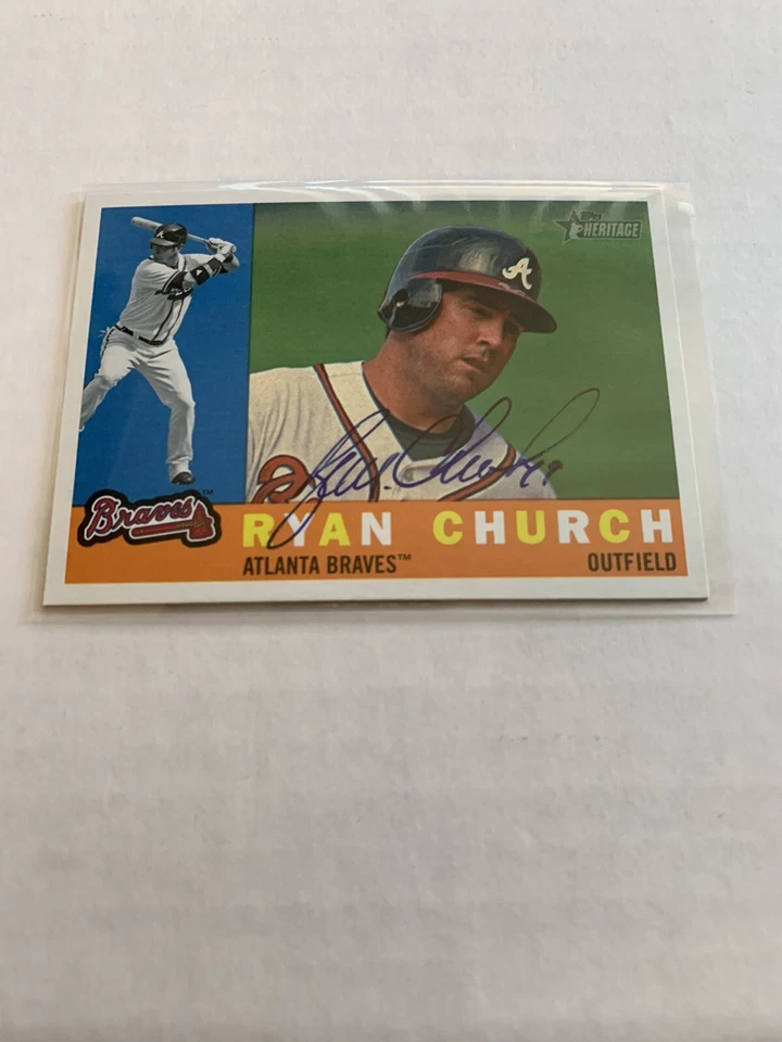 Ryan Church Signed 2009 Topps Heritage #674 Card Atlanta Braves Autographed COA - Image 1 of 1
